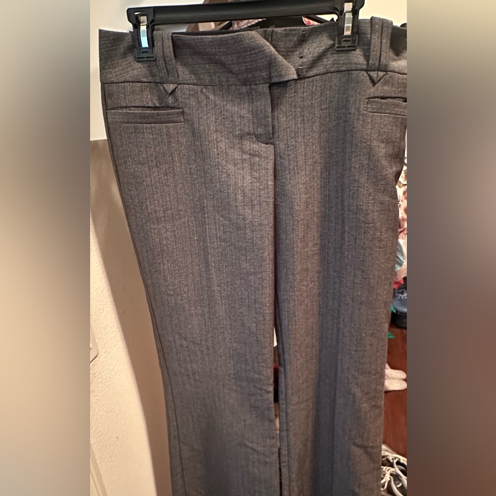 Gray Flared Dress Pants